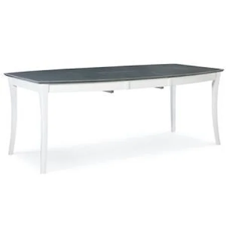 Solerno Butterfly Extension Table with 6 Solerno Side Chairs in Two-Tone Heather Gray/White Finish